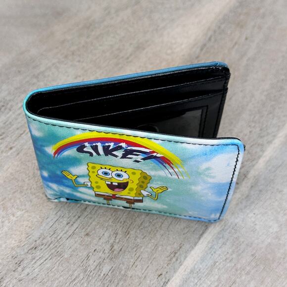 NIB Spongebob Mens Billfold Wallet SIKE Rainbow Tie Dye Nickleodeon Buckle Down - Picture 3 of 10